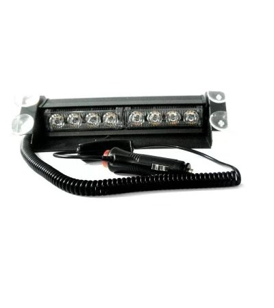 Villogólámpa Kék-Piros szélvédőre 8Led 3funkc. 12/24V