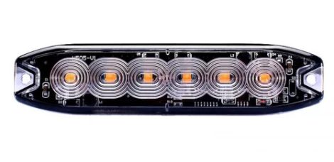 Beépíthető 6 POWER Led-es sárga villogó modul 12/24V 130x30x9mm
