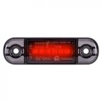 Helyzetjelző 6Led-es piros Füst Búrával 12/24V 84x24mm